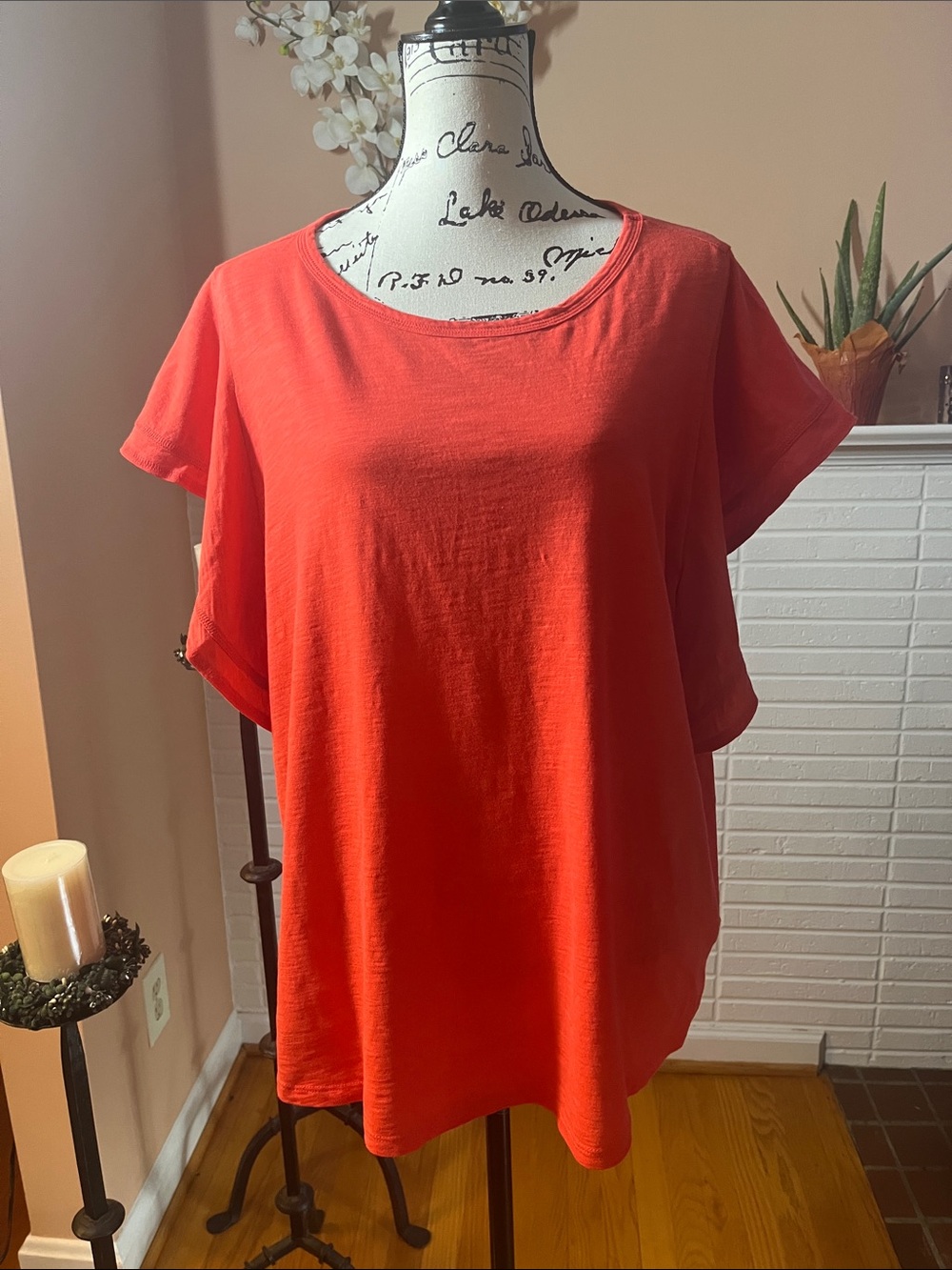 Women's Short Sleeve Tee - Vibrant Red/Orange